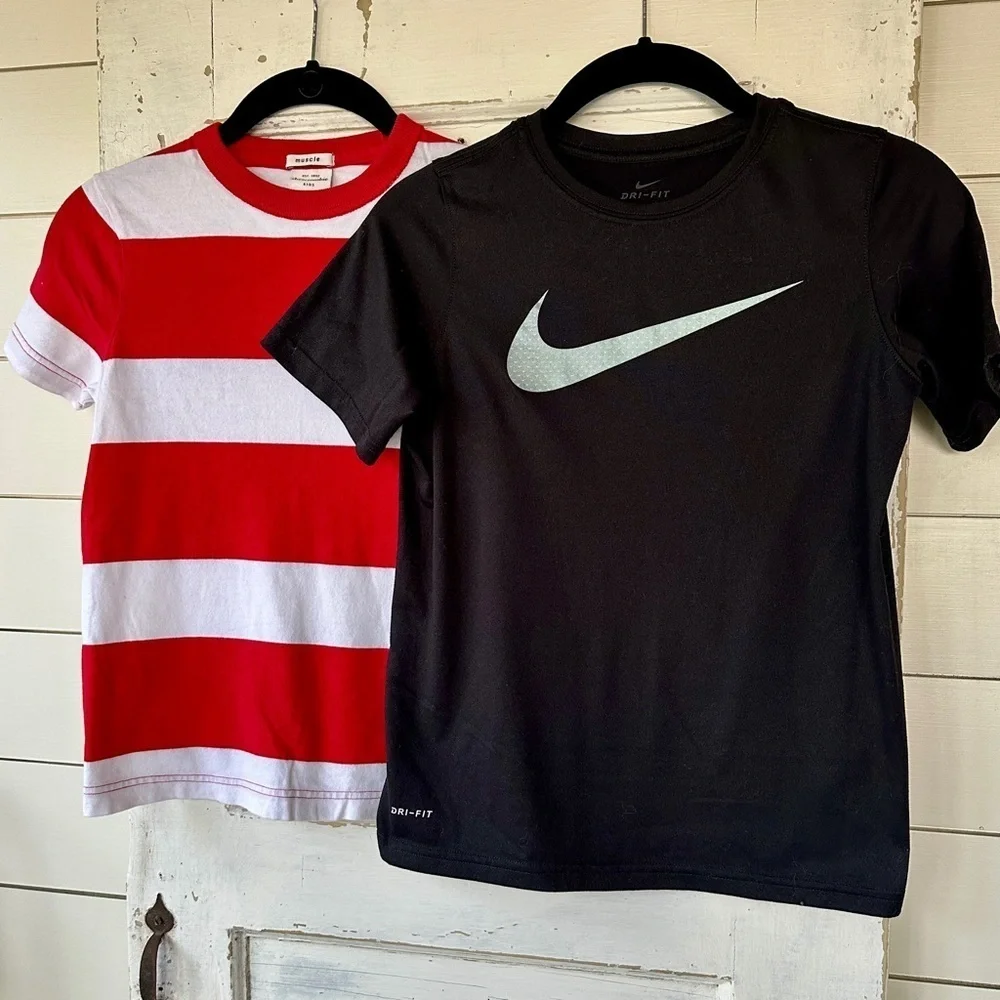 SET/2, BOYS SHORT SLEEVE SHIRTS. SIZE M